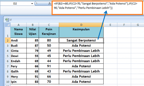 Rumus Excel If Sampai Dengan Guru Paud